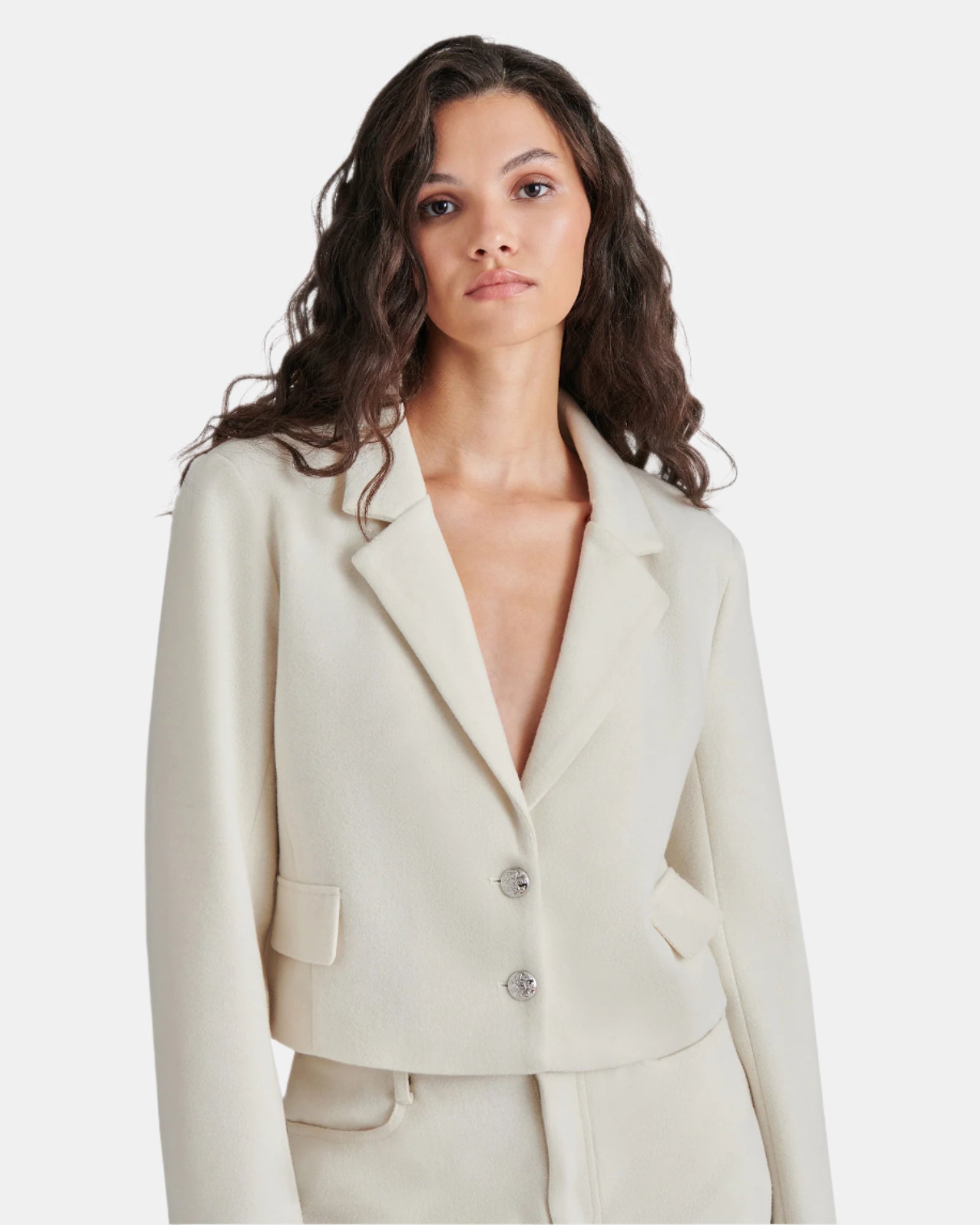 SNOWBELL BLAZER IVORY - Clothing - Steve Madden Canada