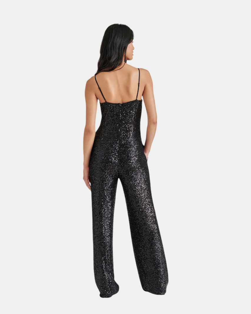 GLITTERINE JUMPSUIT BLACK - Clothing - Steve Madden Canada