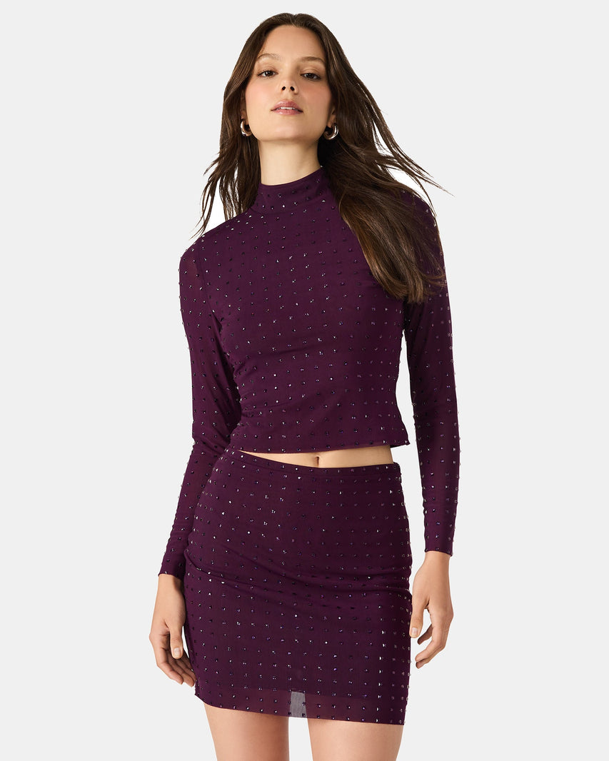 MELVINA TOP PURPLE - Clothing - Steve Madden Canada