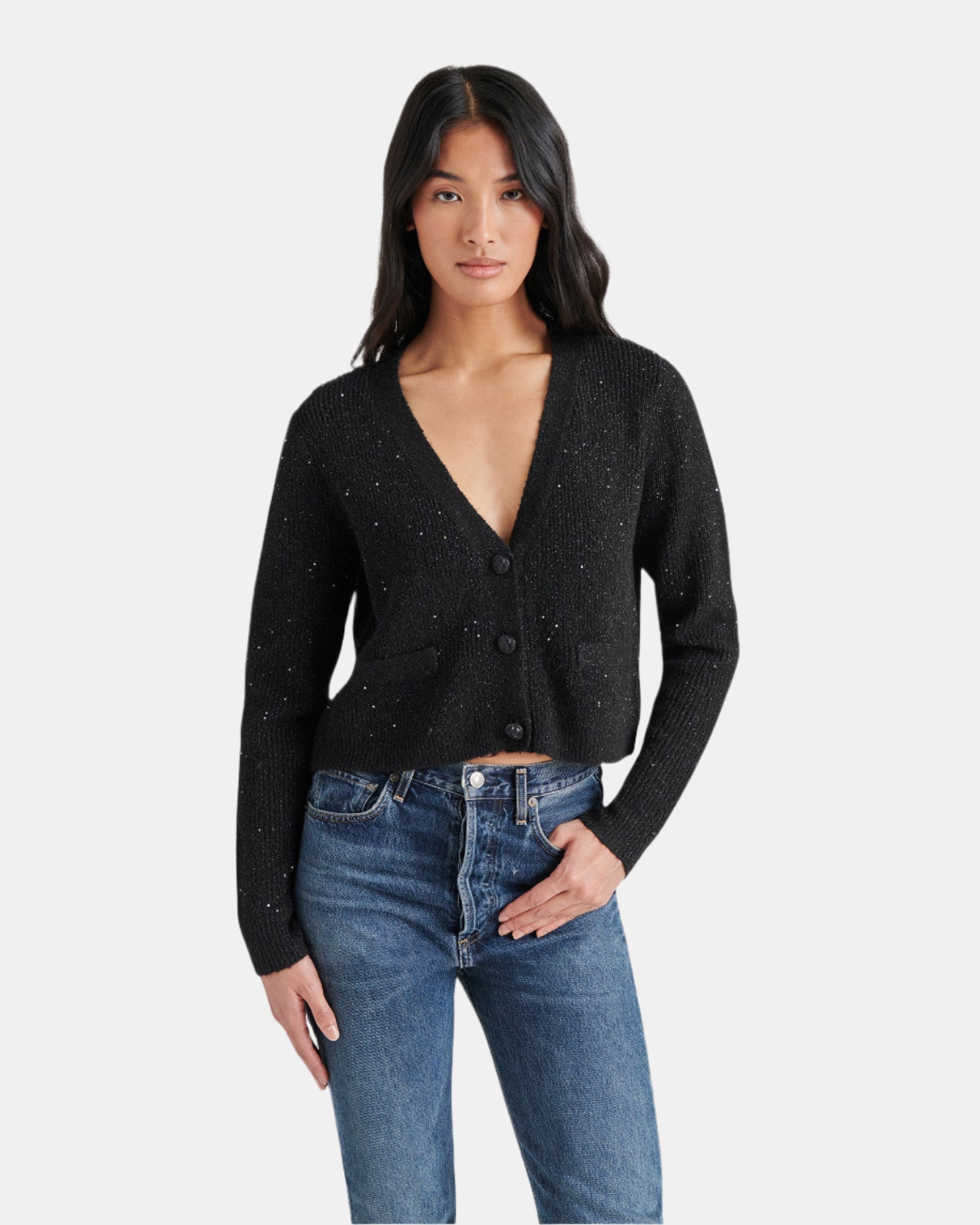 AERO CARDIGAN CHARCOAL - Clothing - Steve Madden Canada