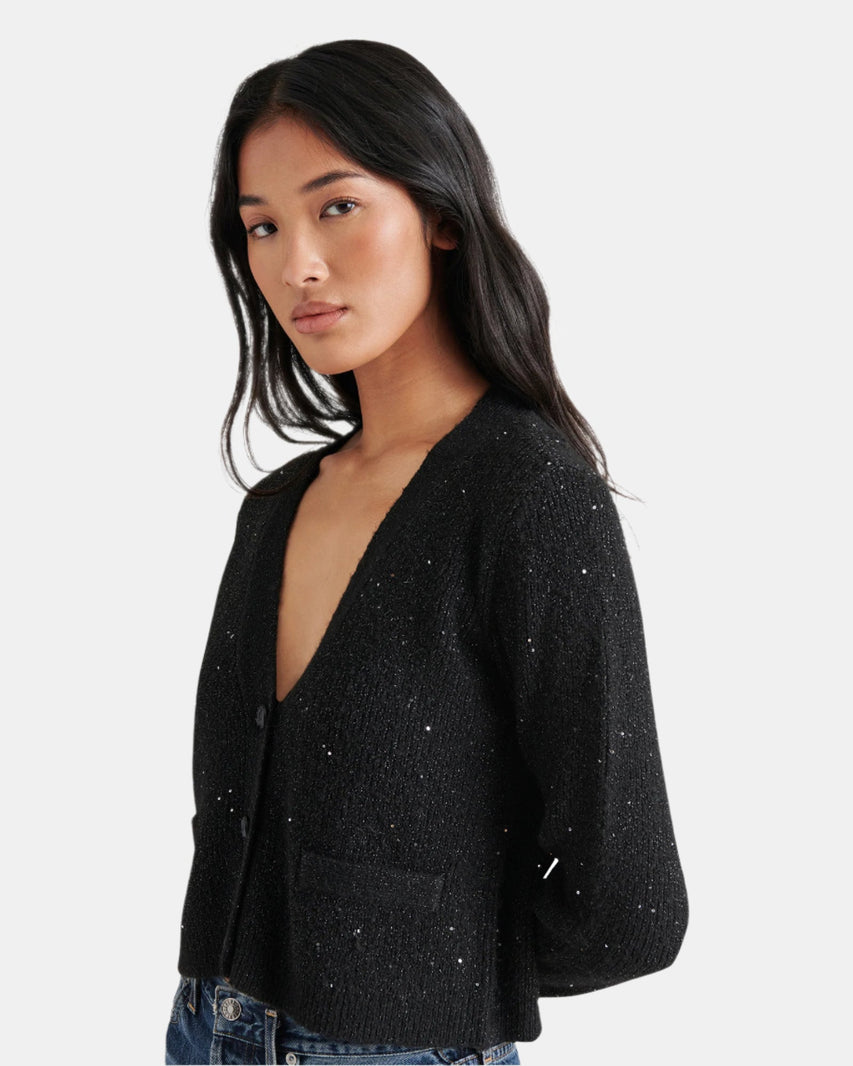 AERO CARDIGAN CHARCOAL - Clothing - Steve Madden Canada
