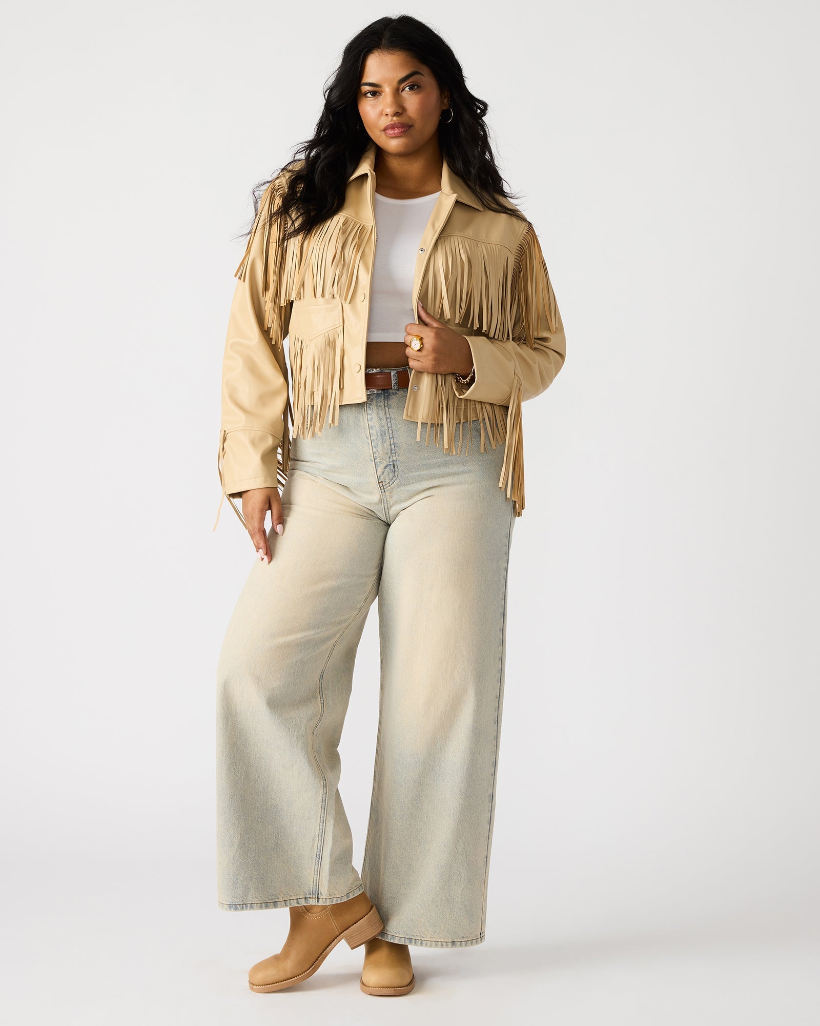HALIA JACKET TAN - Clothing - Steve Madden Canada