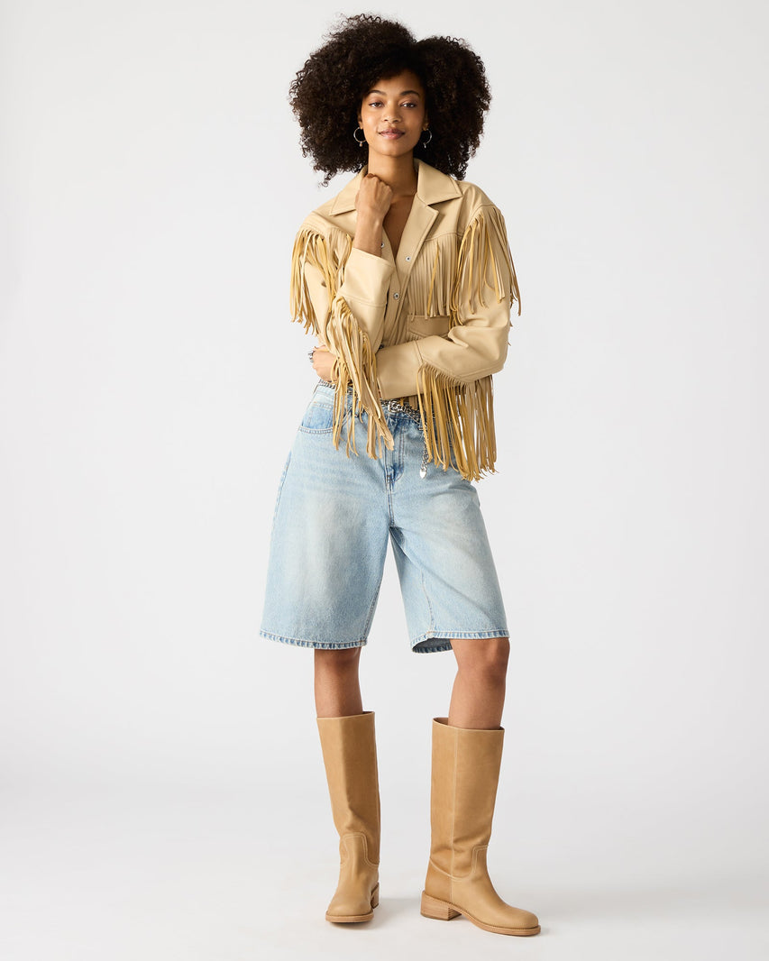 HALIA JACKET TAN - Clothing - Steve Madden Canada