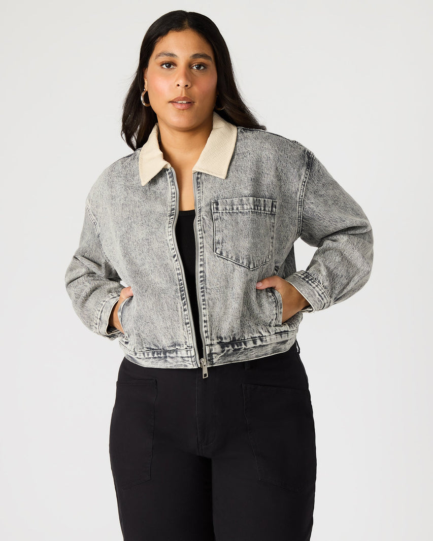 GLACIA JACKET LIGHT GREY - Clothing - Steve Madden Canada