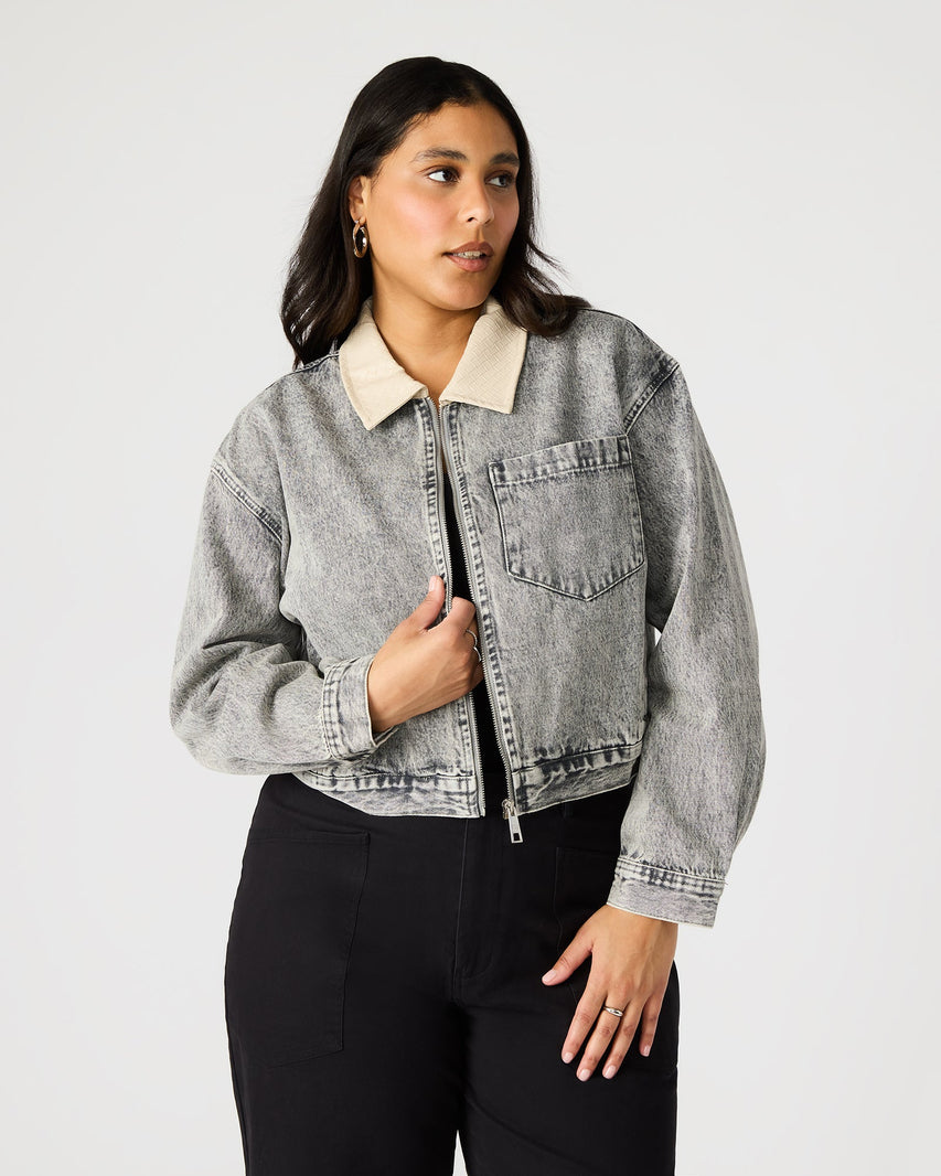 GLACIA JACKET LIGHT GREY - Clothing - Steve Madden Canada