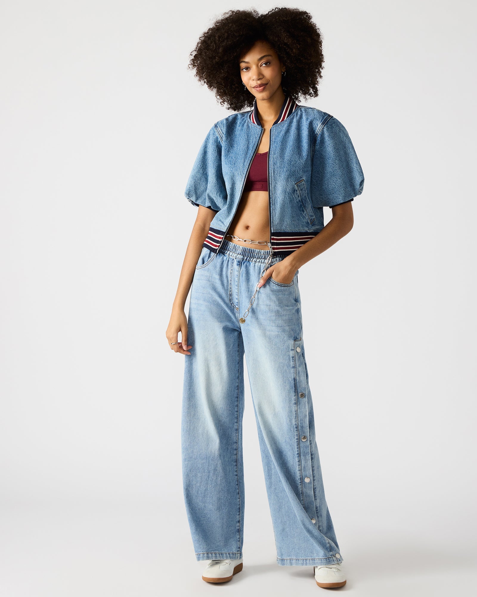 ZAMORA JACKET BLUE - Clothing - Steve Madden Canada