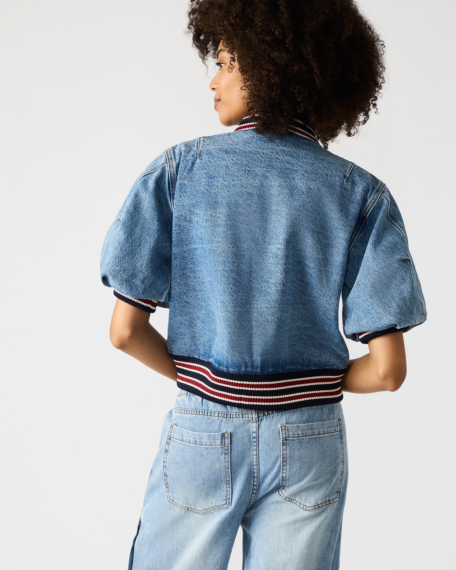 ZAMORA JACKET BLUE - Clothing - Steve Madden Canada
