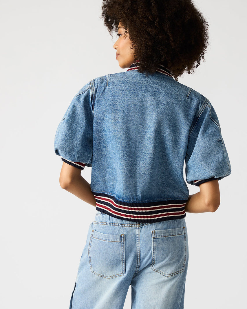 ZAMORA JACKET BLUE - Clothing - Steve Madden Canada