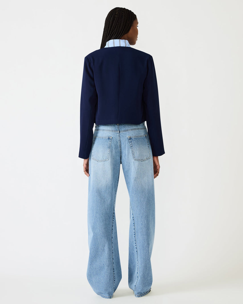 SERENEA BLAZER NAVY - Clothing - Steve Madden Canada