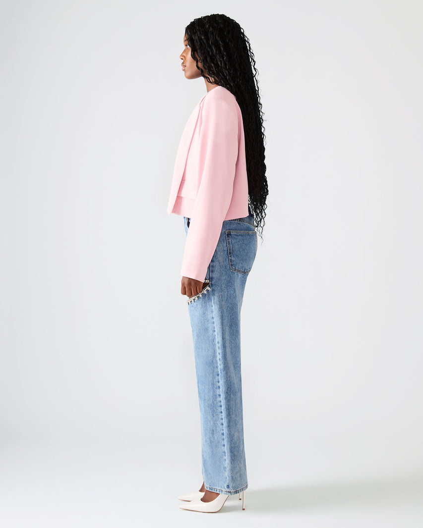 SERENEA BLAZER LIGHT PINK - Clothing - Steve Madden Canada