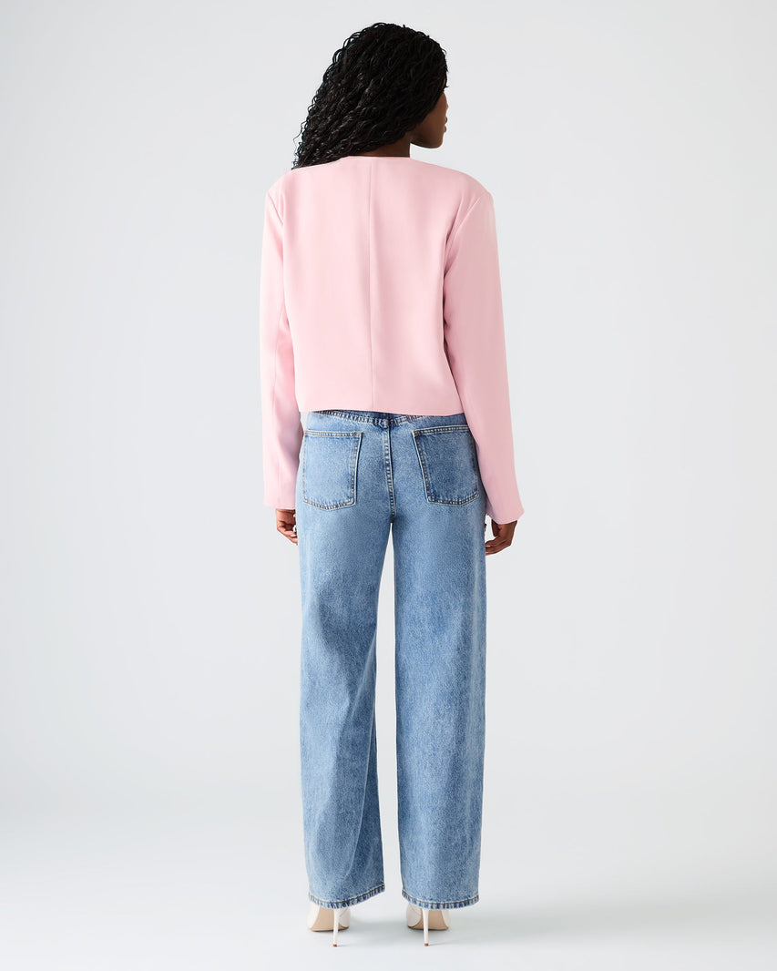 SERENEA BLAZER LIGHT PINK - Clothing - Steve Madden Canada