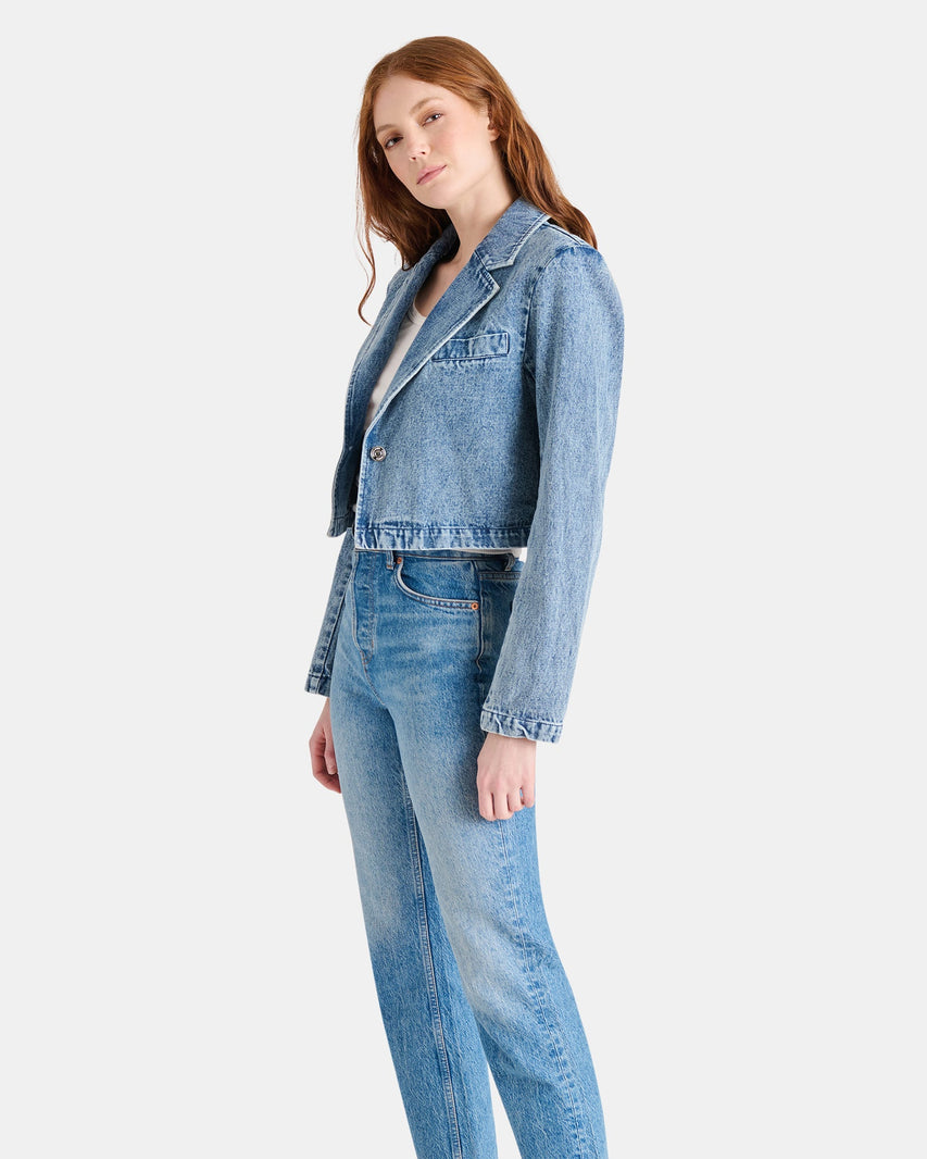 TARIN BLAZER DENIM - Clothing - Steve Madden Canada