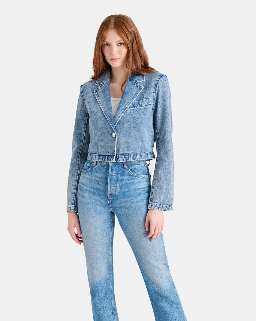 TARIN BLAZER DENIM - Clothing - Steve Madden Canada