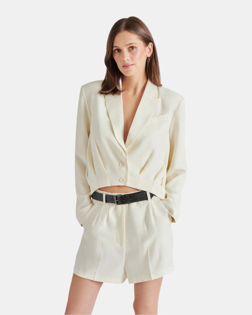 LOWENA BLAZER WHITE - Clothing - Steve Madden Canada