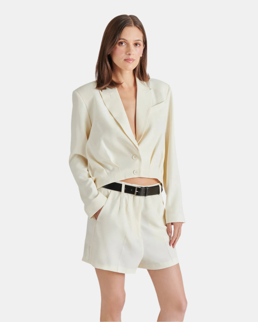 LOWENA BLAZER WHITE - Clothing - Steve Madden Canada