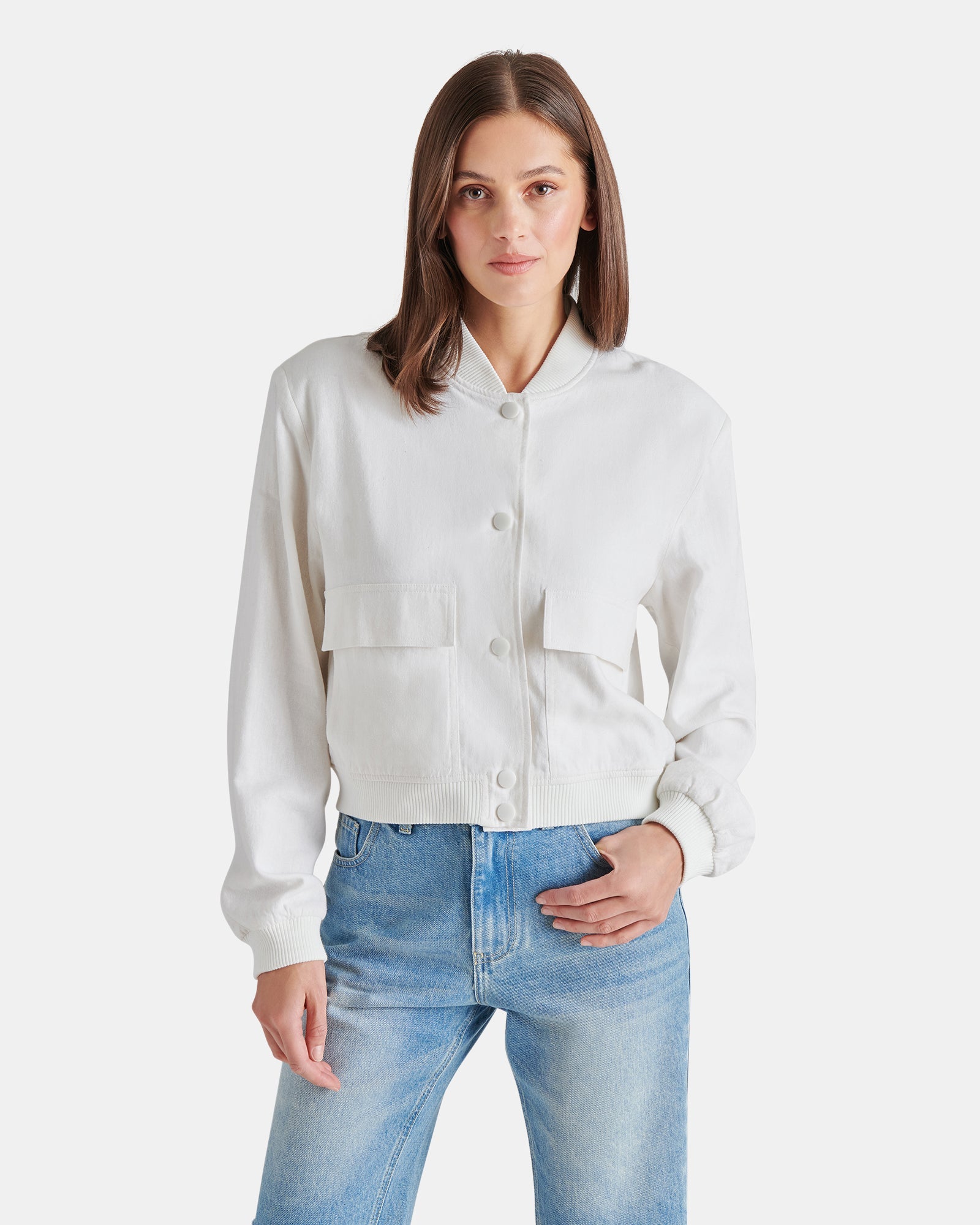 ARDINE JACKET WHITE - Clothing - Steve Madden Canada