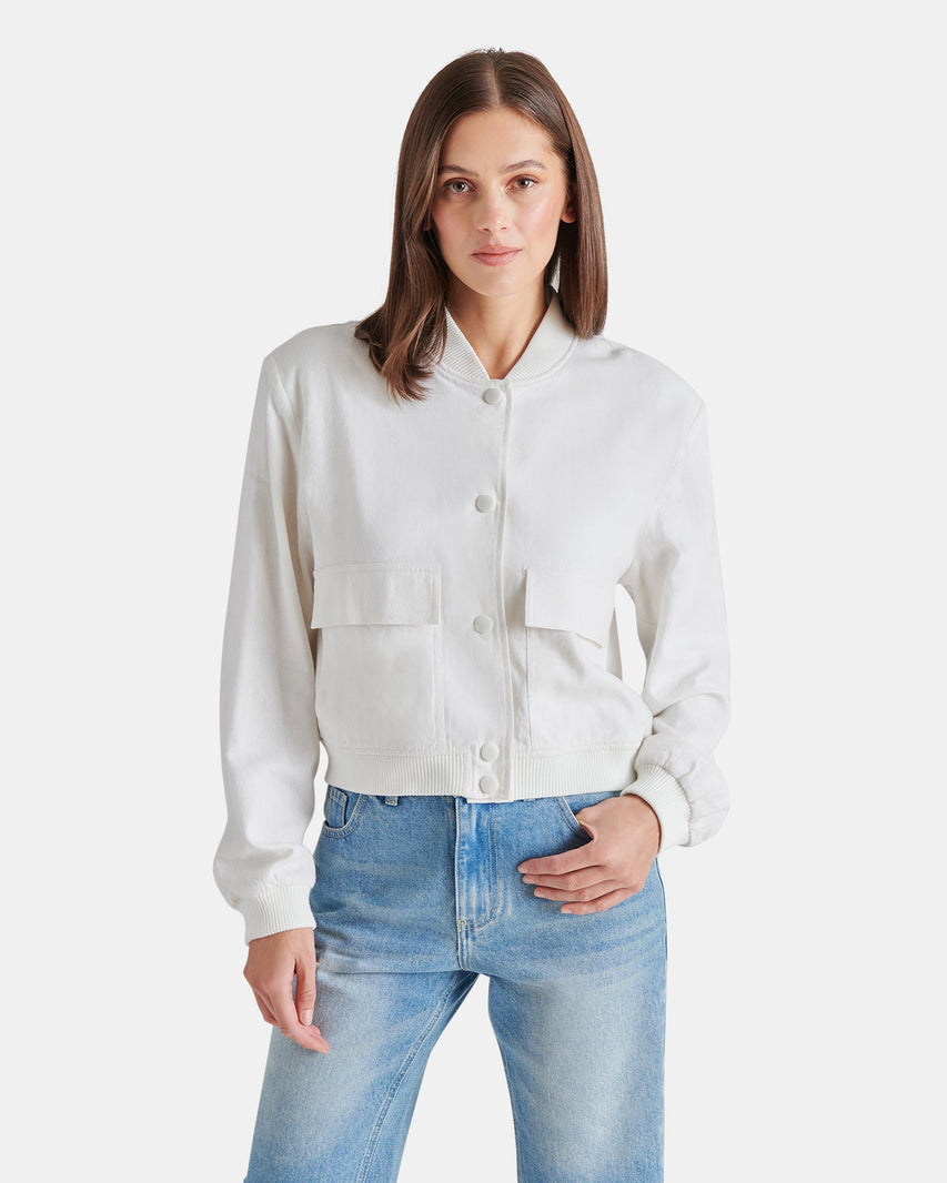 ARDINE JACKET WHITE - Clothing - Steve Madden Canada