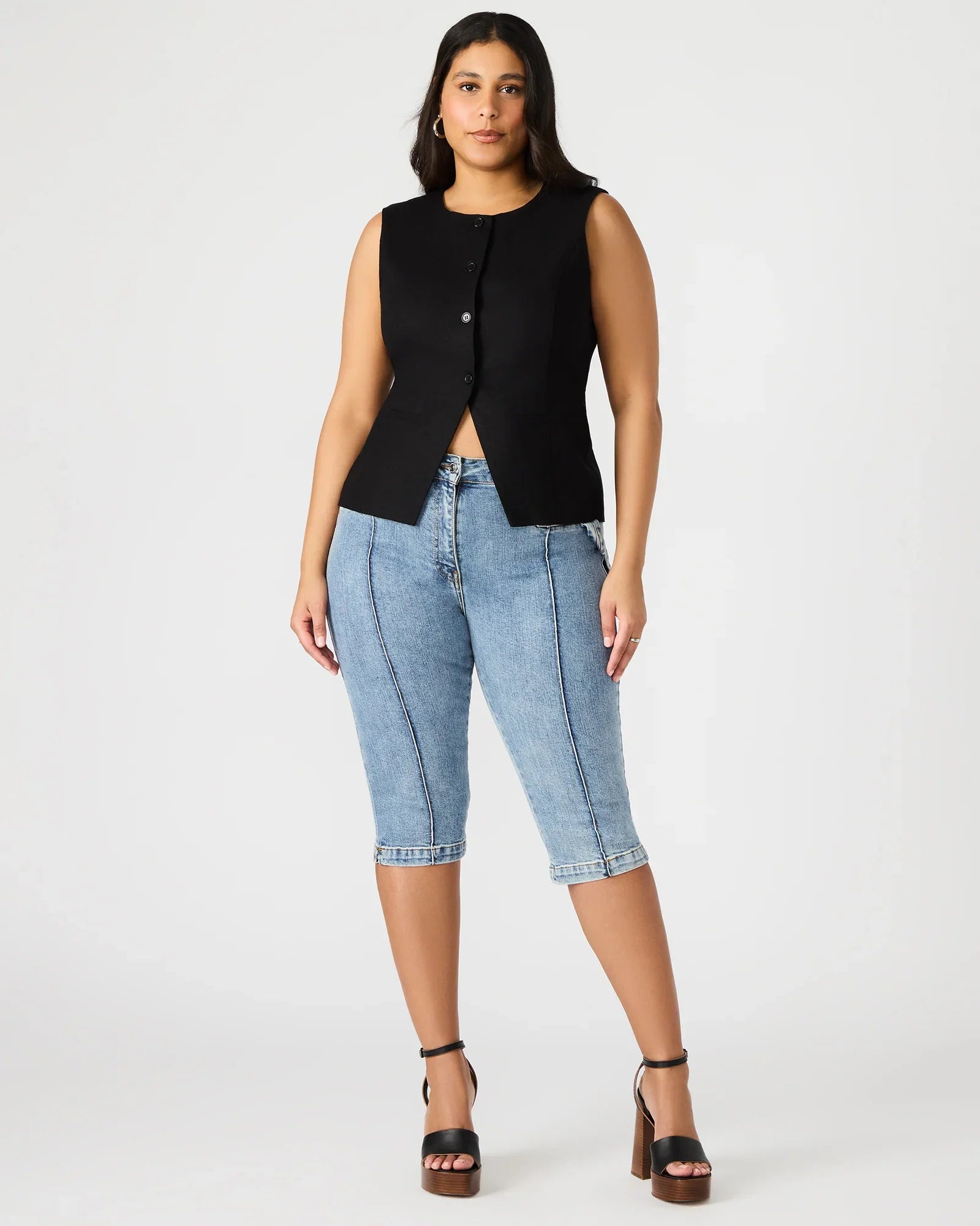 DELRAY CAPRI PANT BLUE - Clothing - Steve Madden Canada