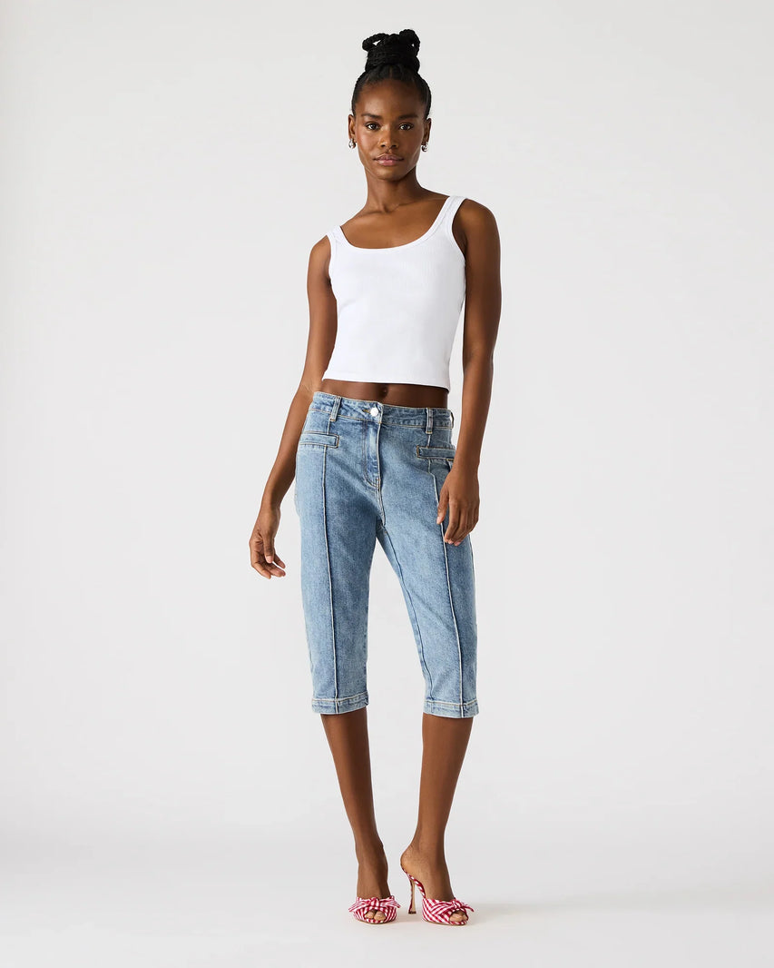 DELRAY CAPRI PANT BLUE - Clothing - Steve Madden Canada