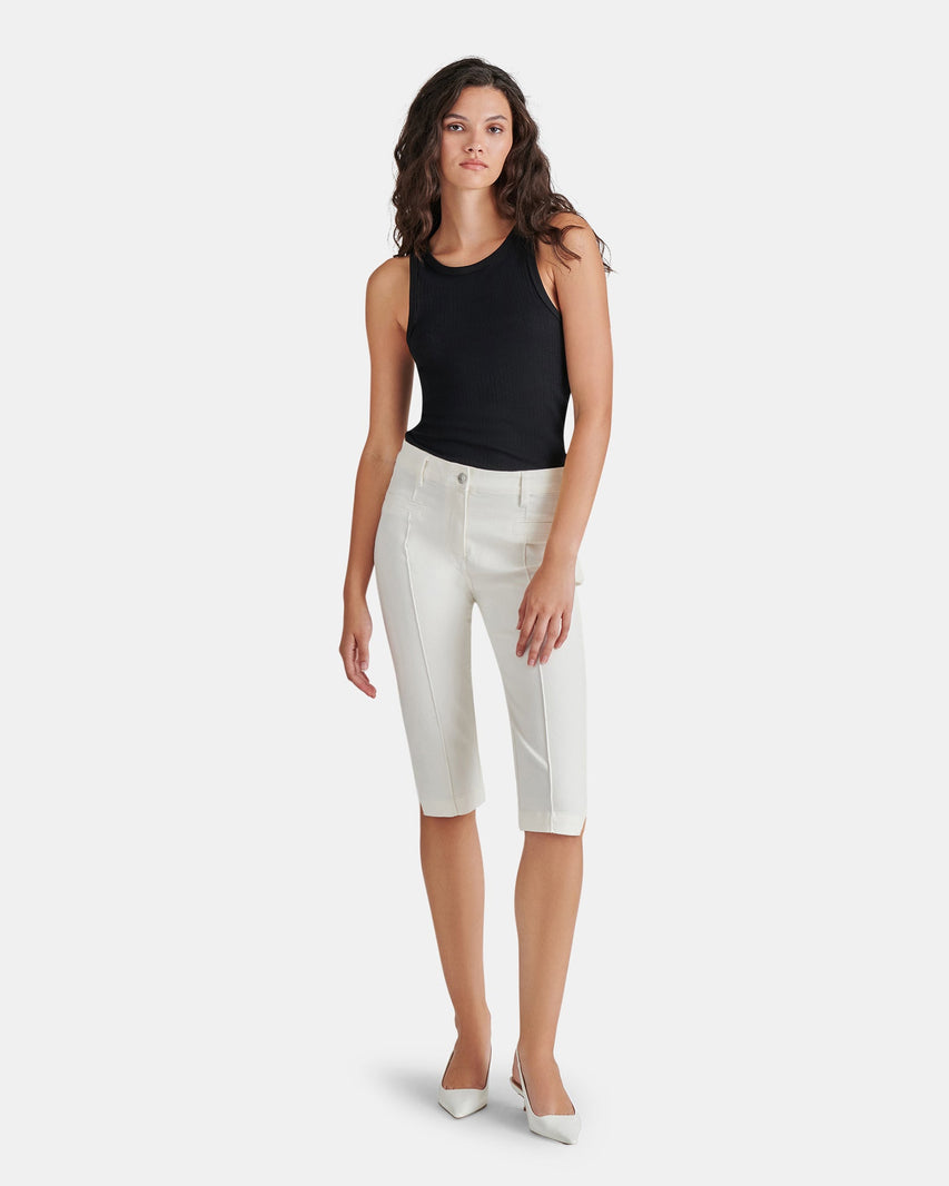 DELRAY CAPRI PANT WHITE - Clothing - Steve Madden Canada