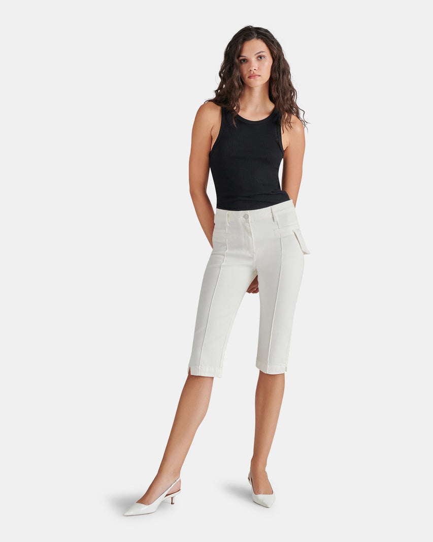 DELRAY CAPRI PANT WHITE - Clothing - Steve Madden Canada
