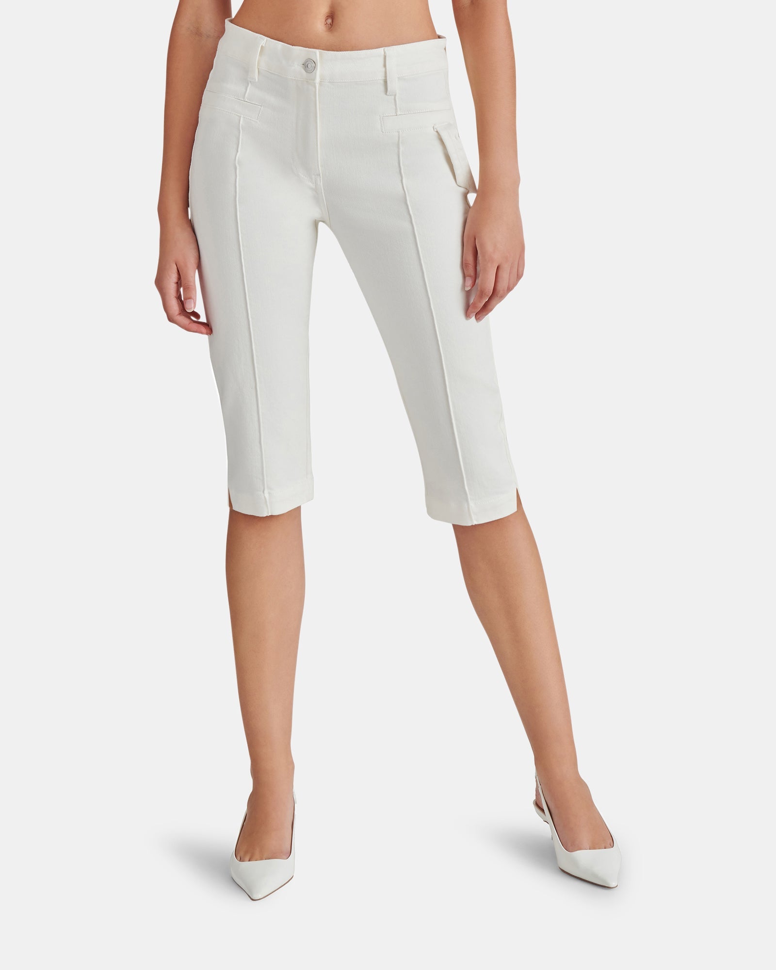 DELRAY CAPRI PANT WHITE - Clothing - Steve Madden Canada