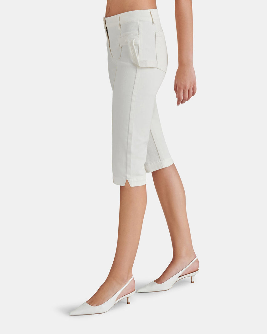 DELRAY CAPRI PANT WHITE - Clothing - Steve Madden Canada