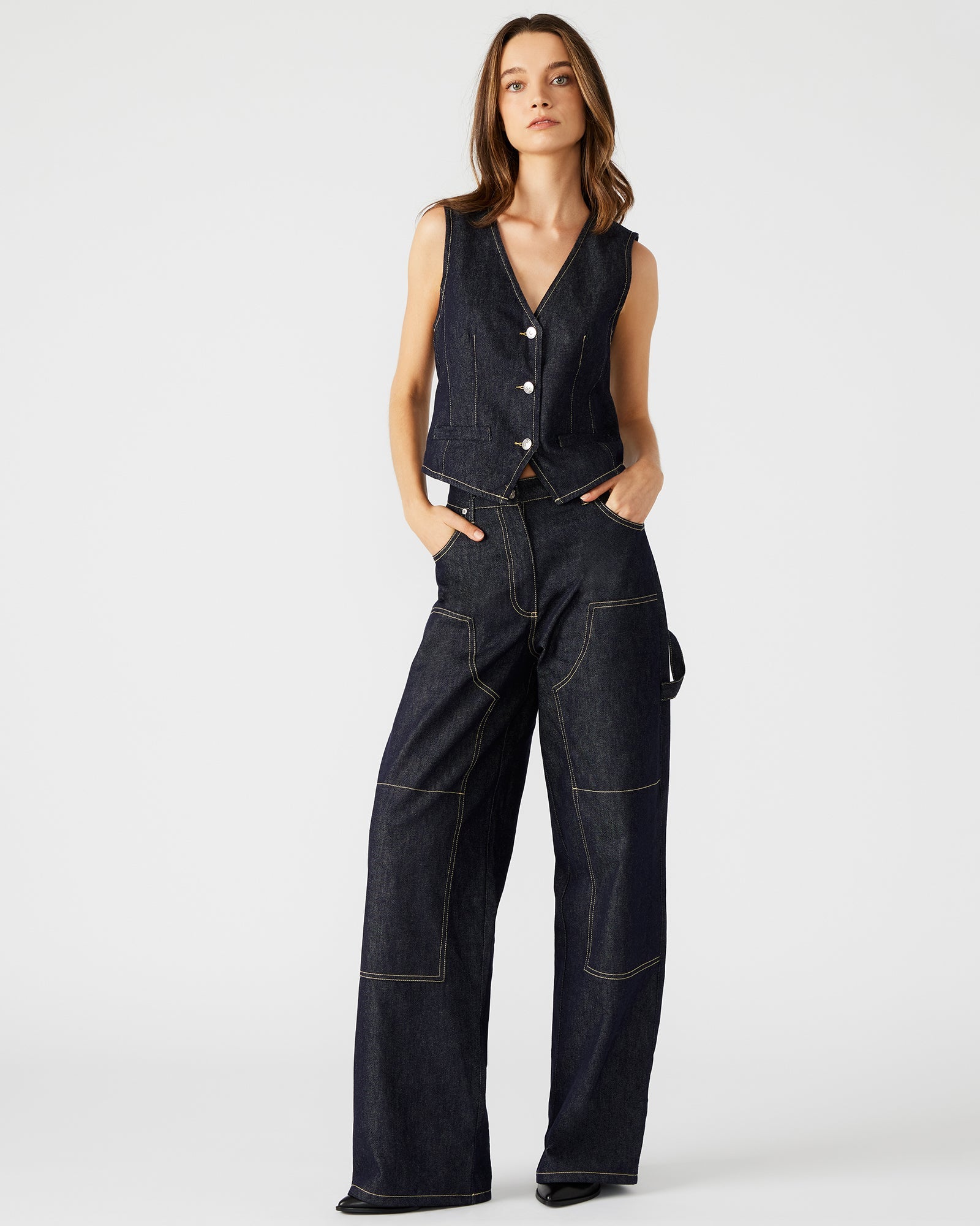 ASHYLA PANT INDIGO - Clothing - Steve Madden Canada