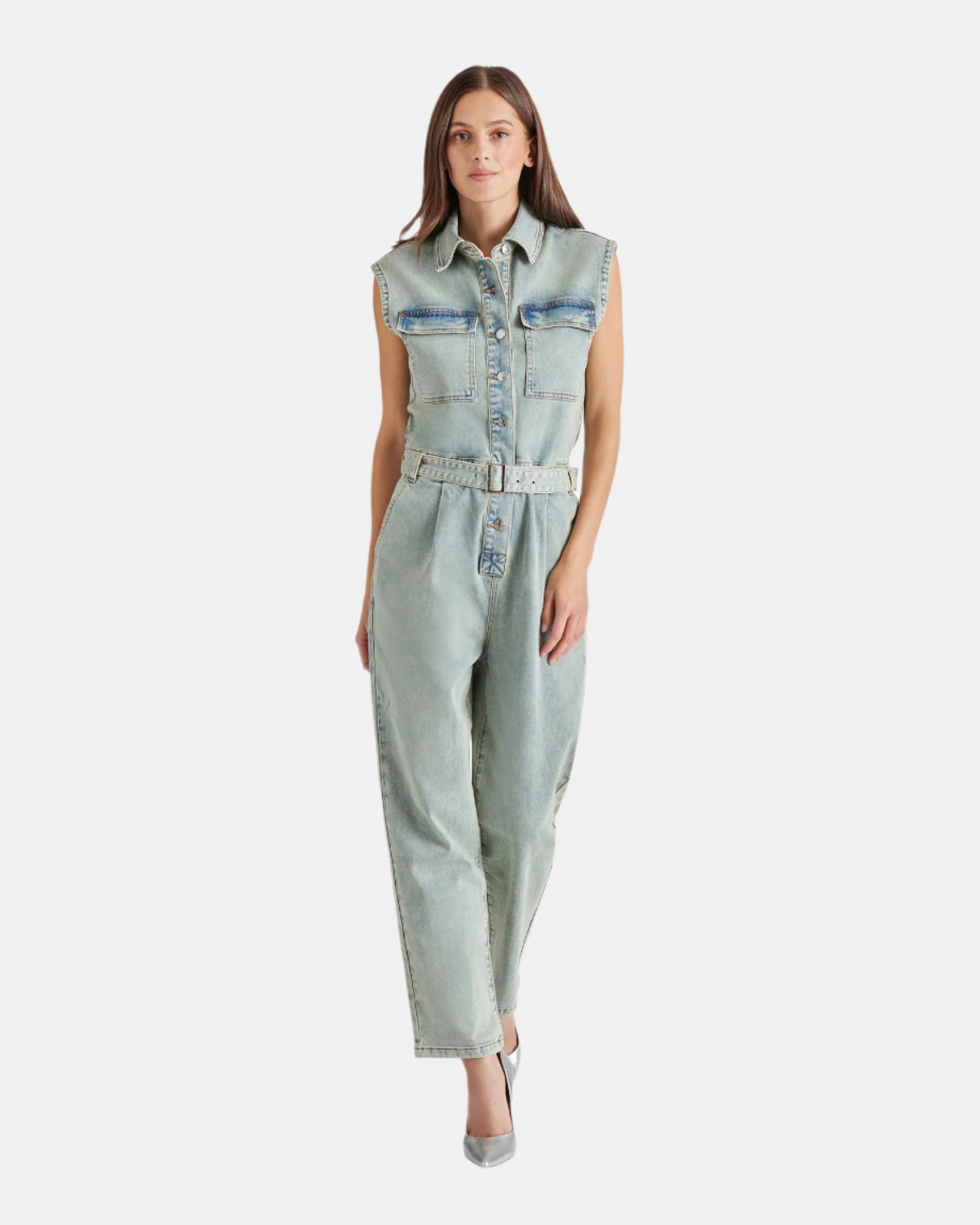 OLYNNE JUMPSUIT DENIM - Clothing - Steve Madden Canada