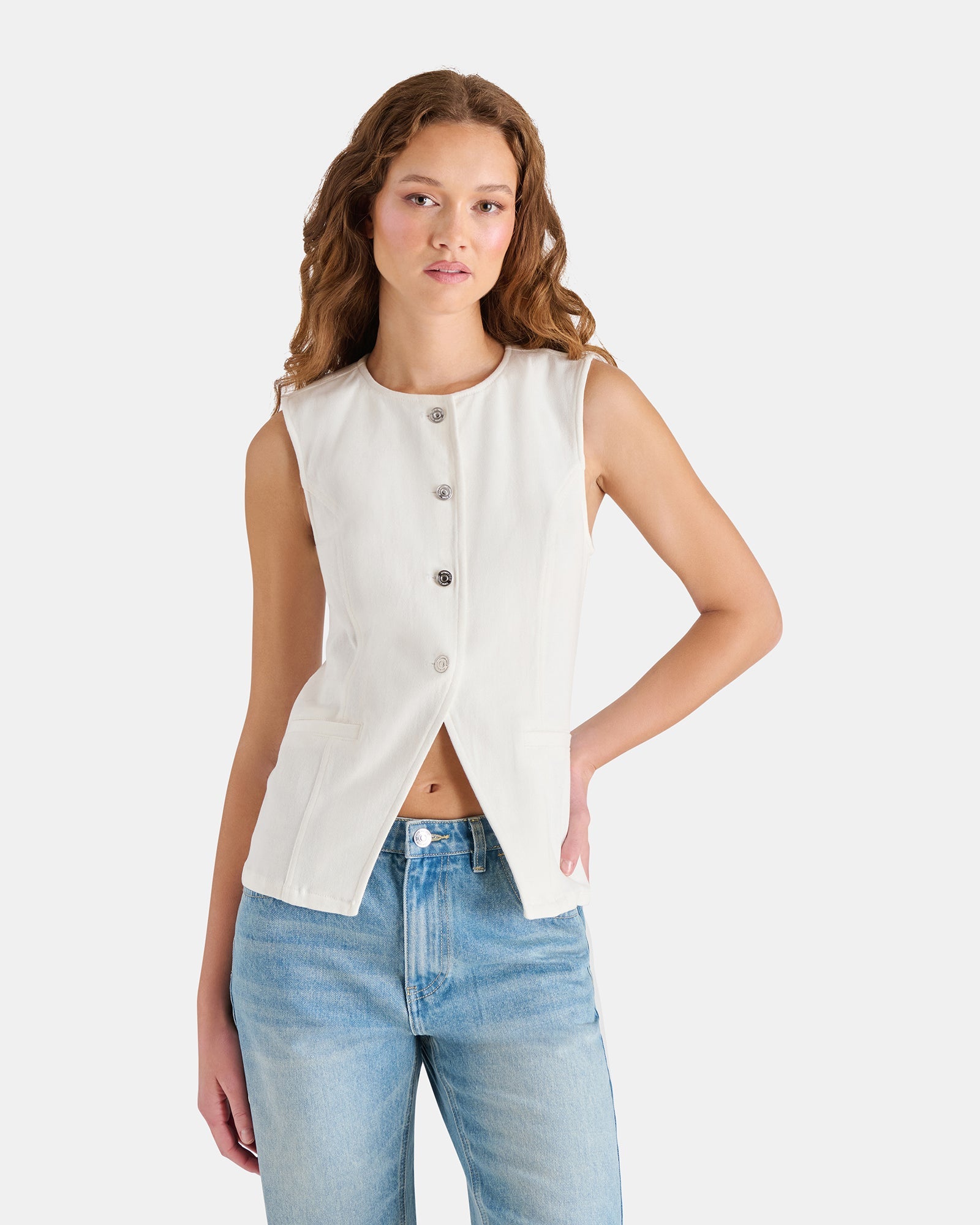 WESLEY TOP WHITE - Clothing - Steve Madden Canada