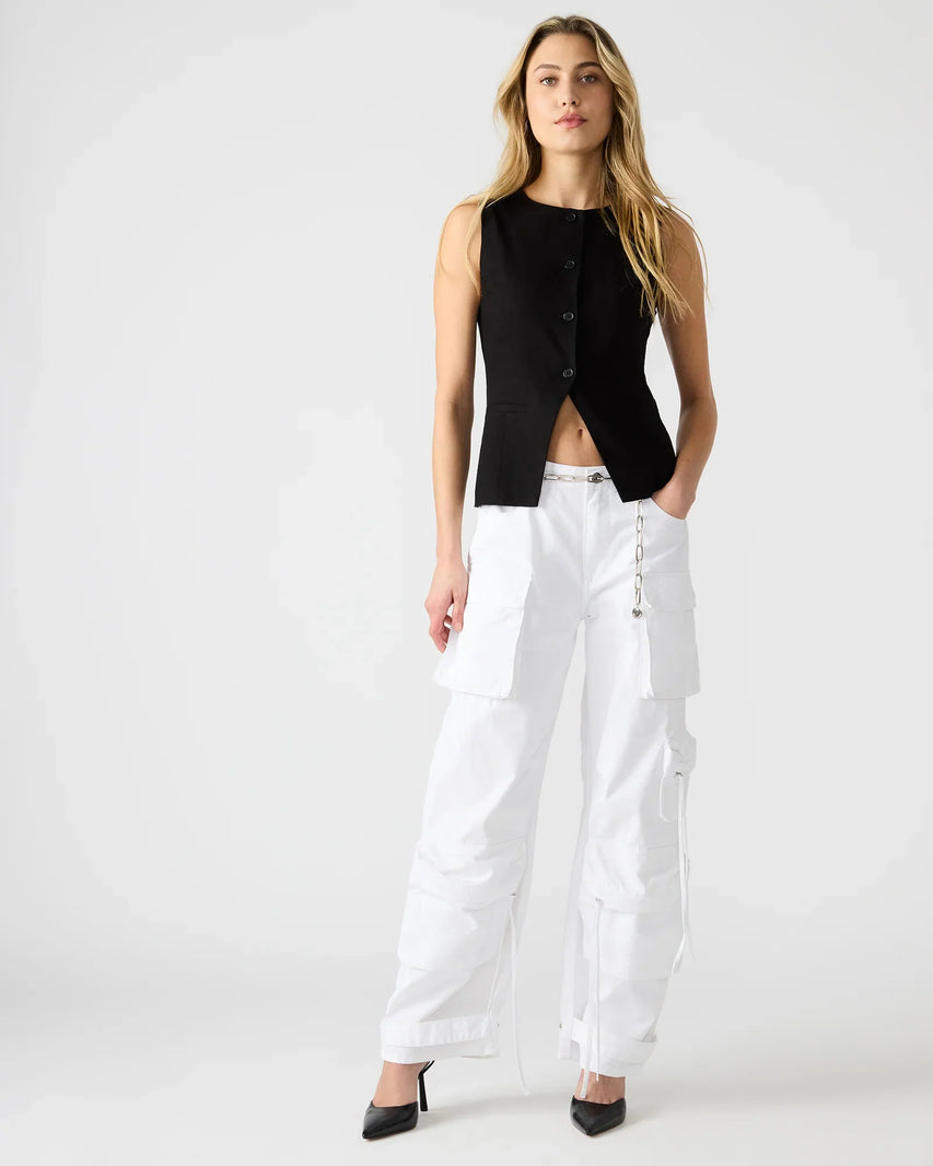 WESLEY TOP BLACK FABRIC - Clothing - Steve Madden Canada