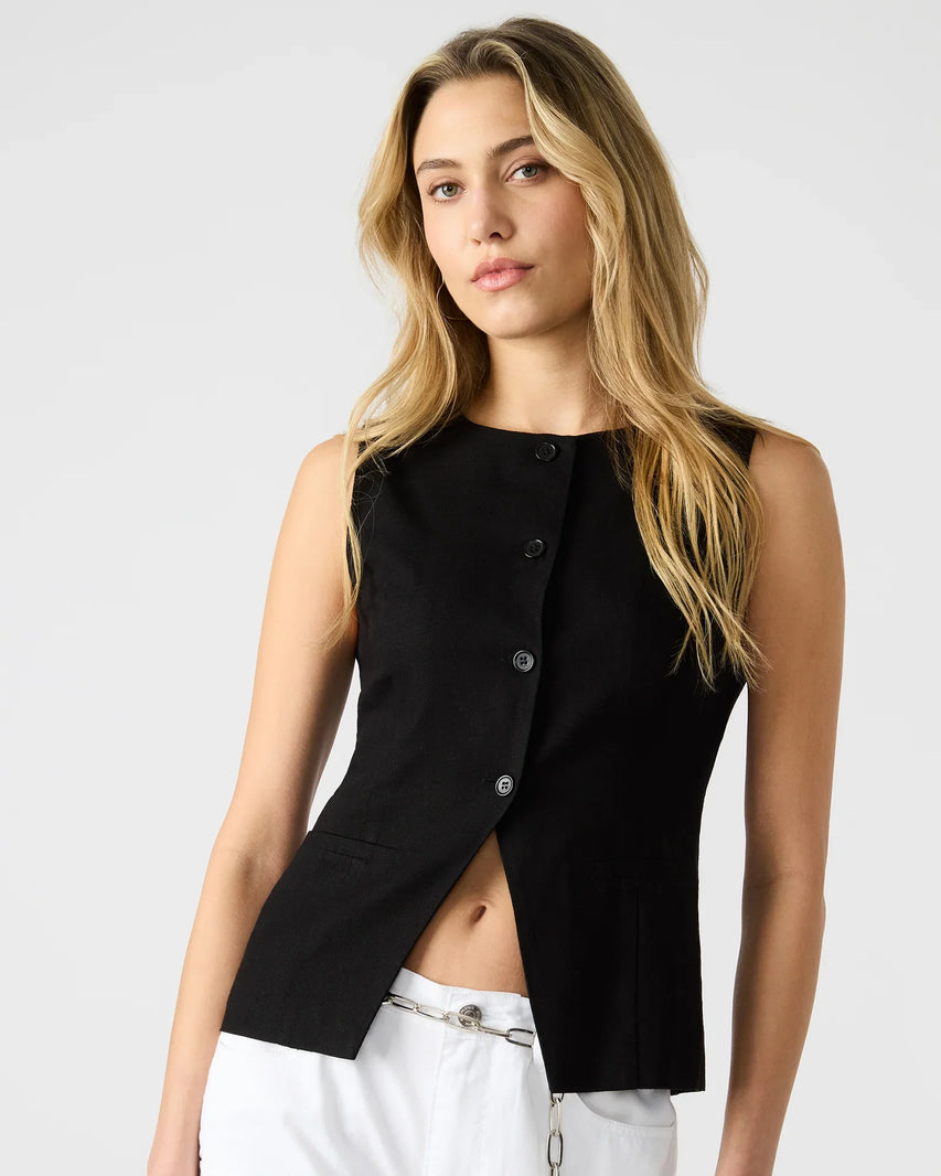 WESLEY TOP BLACK FABRIC - Clothing - Steve Madden Canada