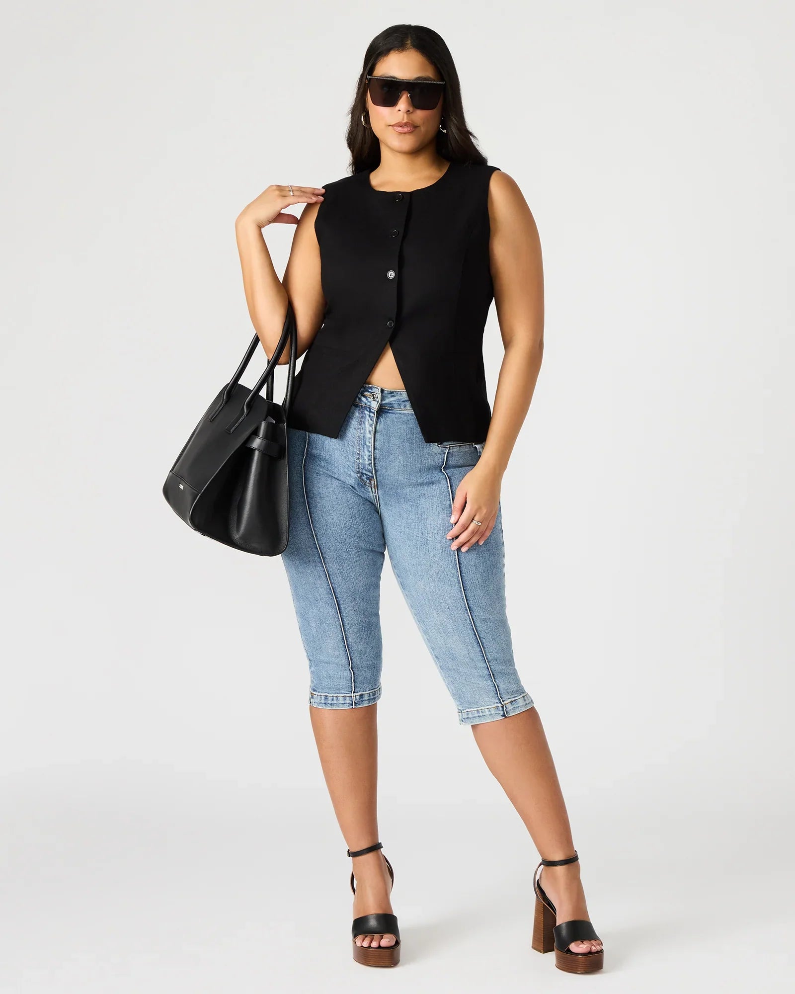 WESLEY TOP BLACK FABRIC - Clothing - Steve Madden Canada