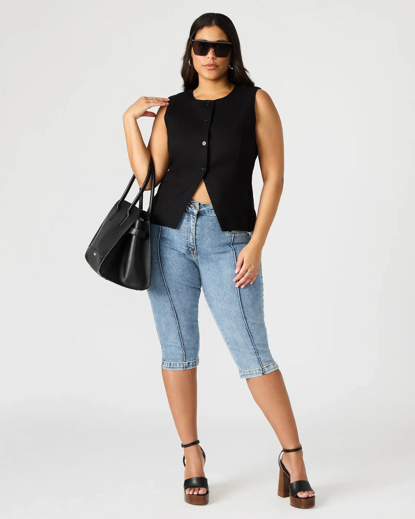 WESLEY TOP BLACK FABRIC - Clothing - Steve Madden Canada