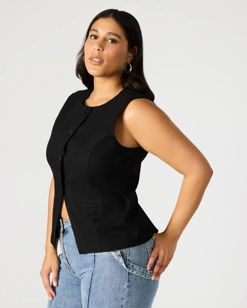 WESLEY TOP BLACK FABRIC - Clothing - Steve Madden Canada