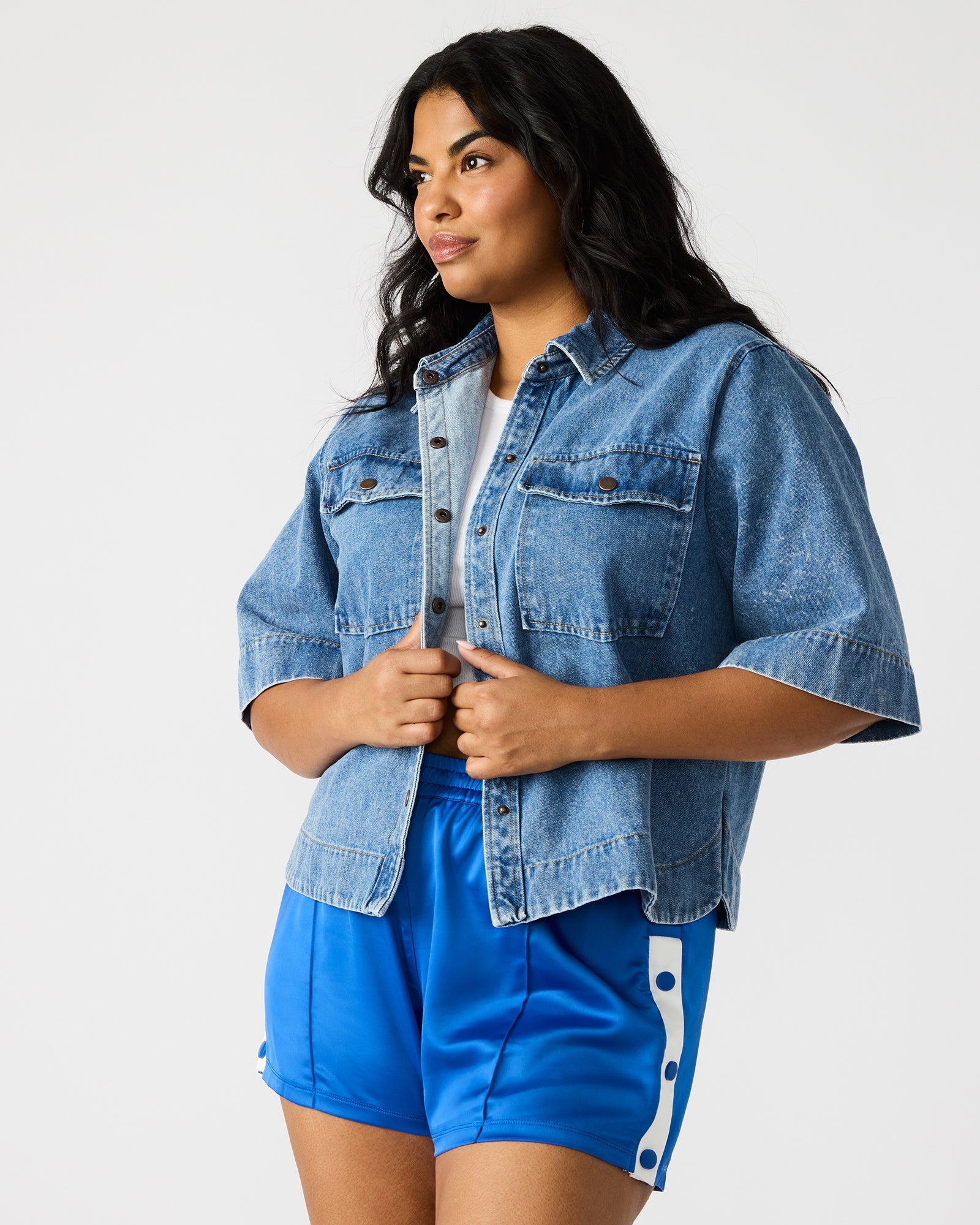 ELIANA TOP BLUE - Clothing - Steve Madden Canada