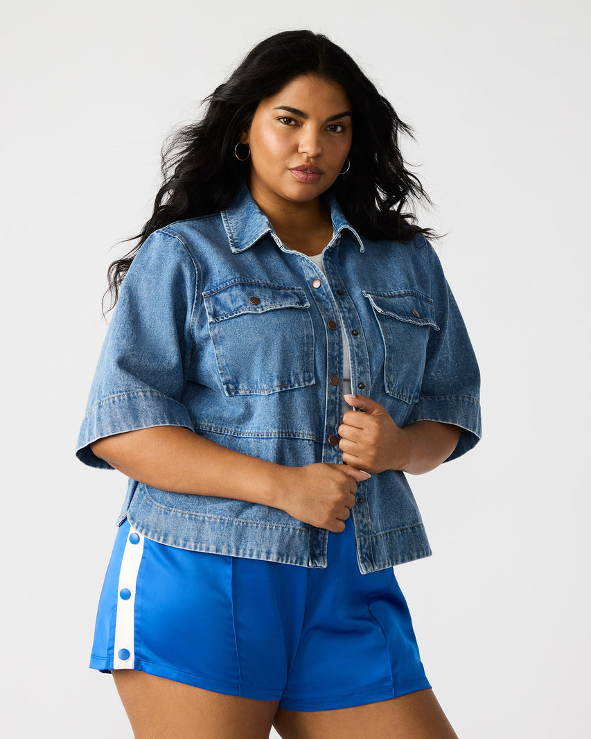 ELIANA TOP BLUE - Clothing - Steve Madden Canada
