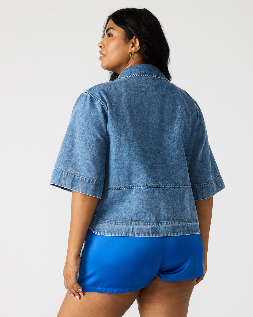 ELIANA TOP BLUE - Clothing - Steve Madden Canada
