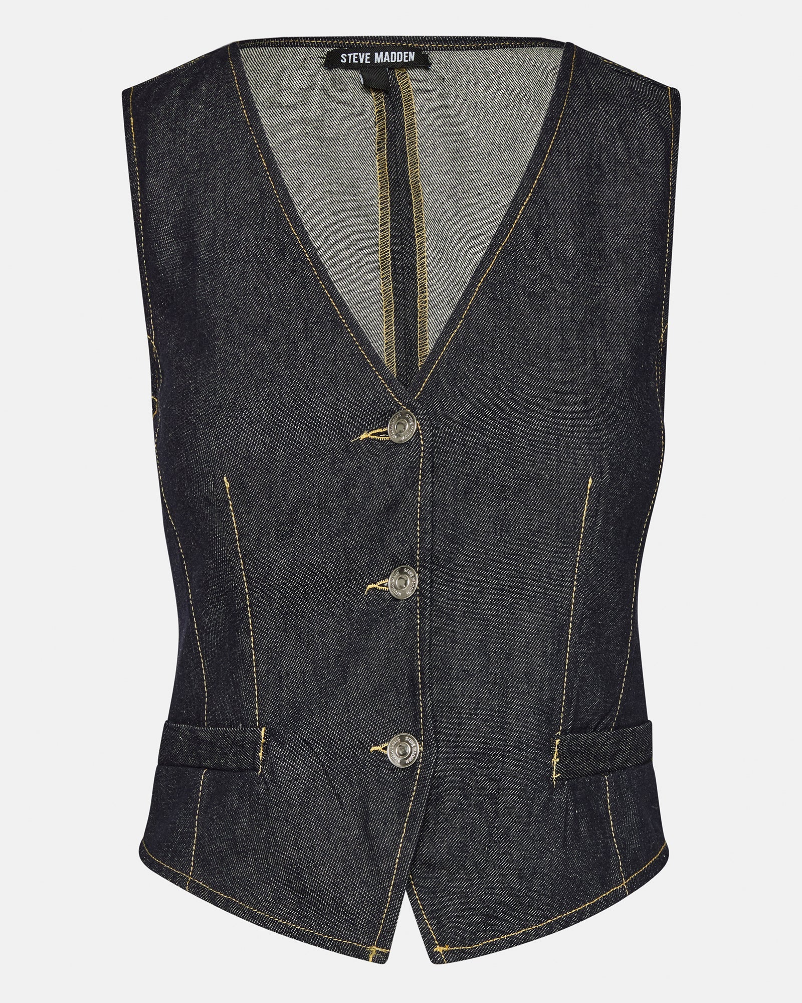 SELENE VEST DENIM INDIGO - Clothing - Steve Madden Canada