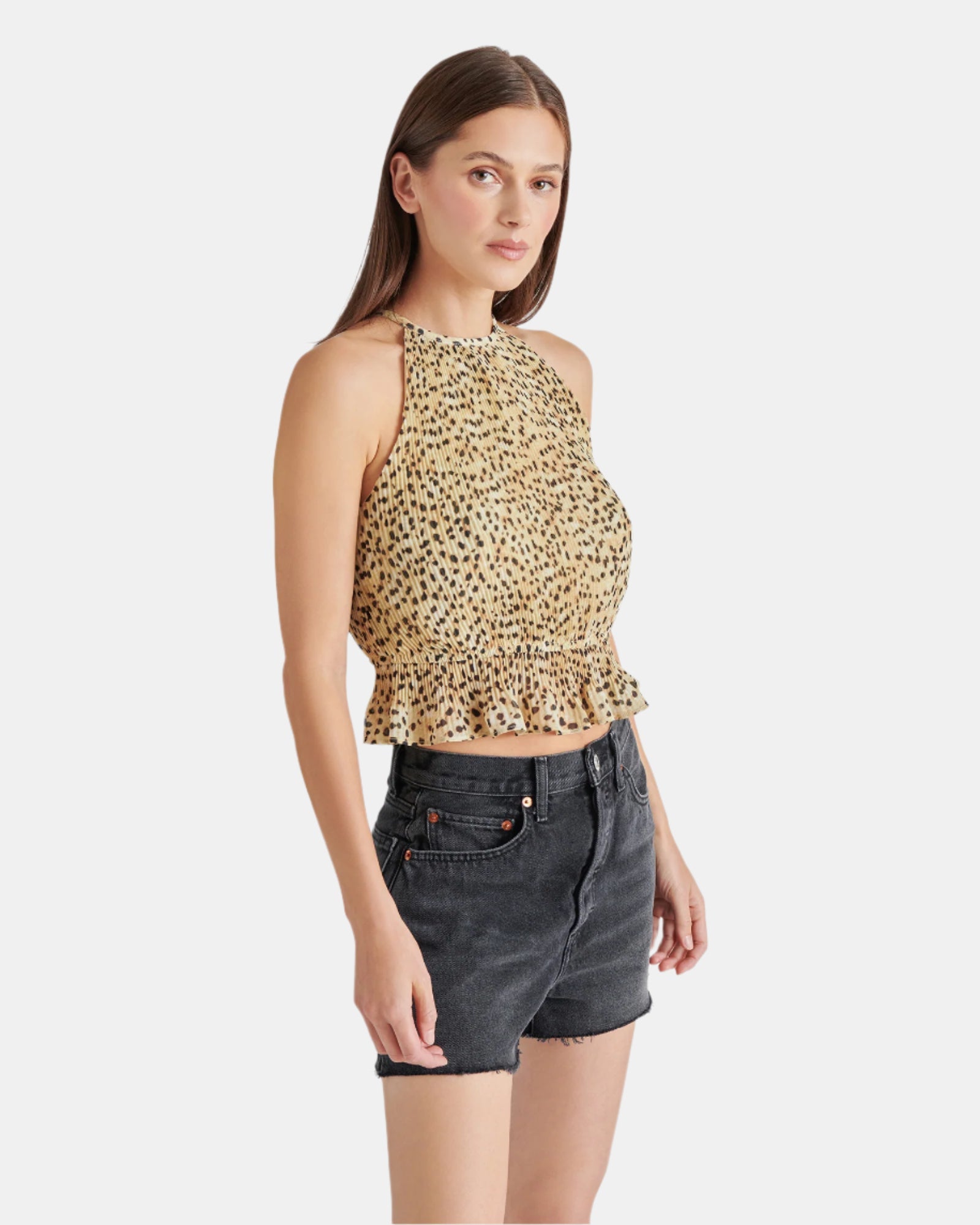 EMIL TOP LEOPARD TAN MULTI - Clothing - Steve Madden Canada