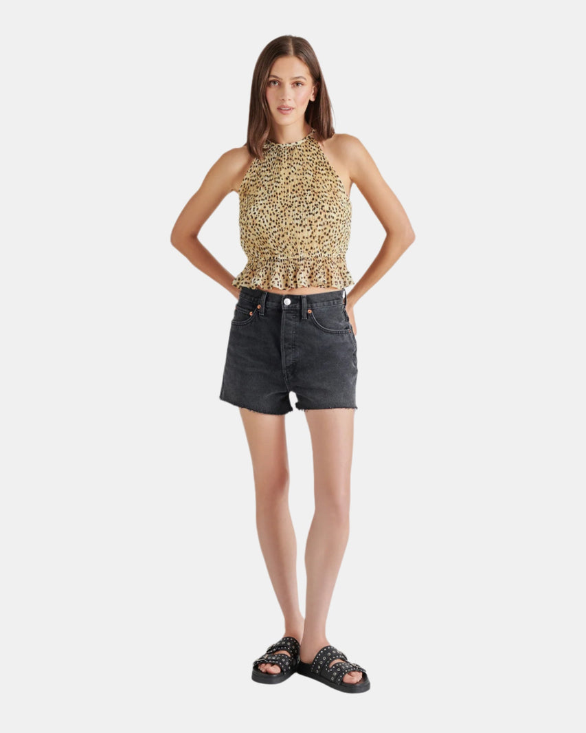 EMIL TOP LEOPARD TAN MULTI - Clothing - Steve Madden Canada