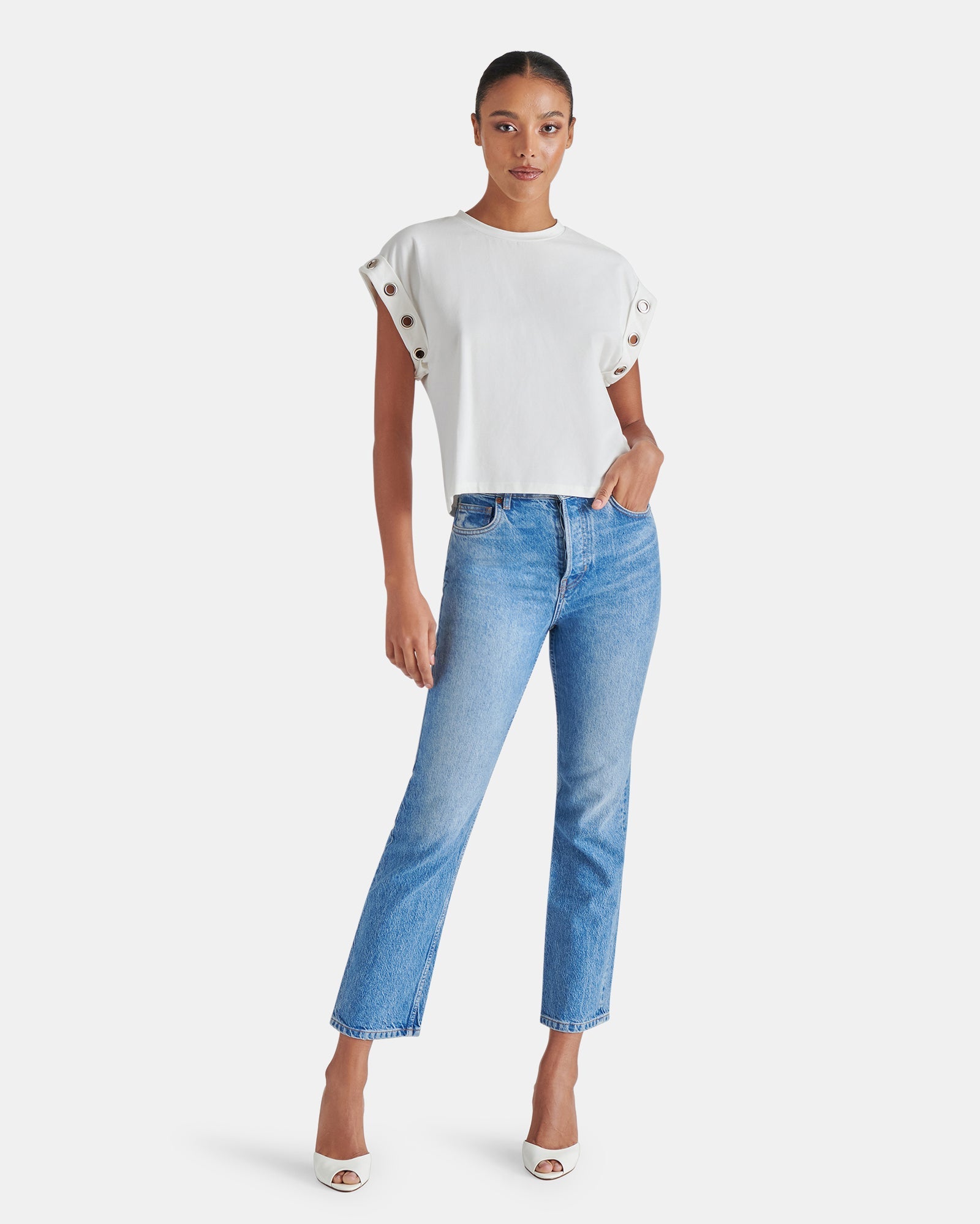 MADDOX TOP WHITE - Clothing - Steve Madden Canada