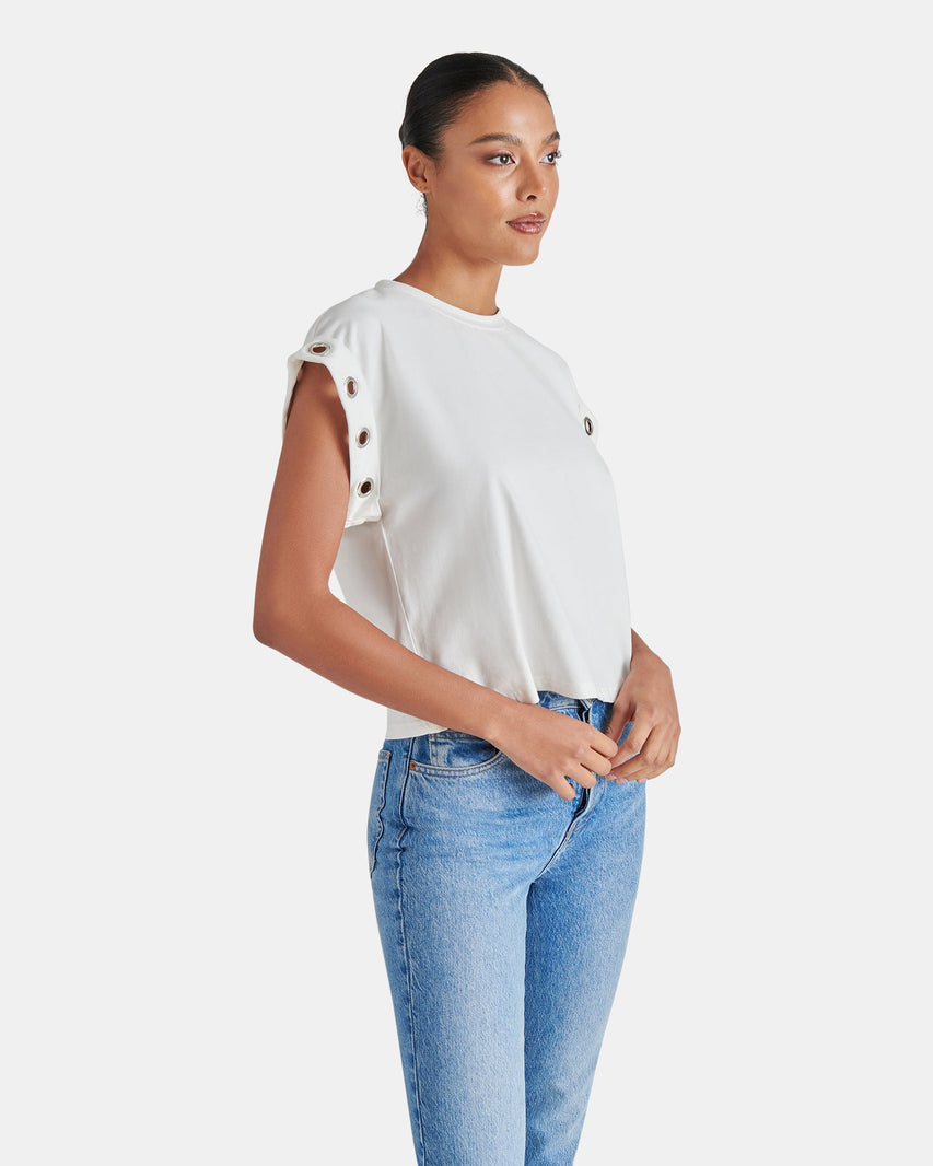 MADDOX TOP WHITE - Clothing - Steve Madden Canada