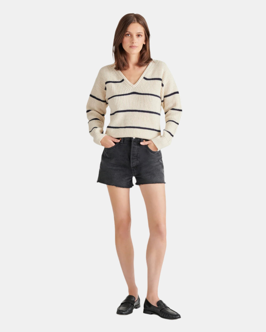 KAITLYN SWEATER IVORY MULTI - Clothing - Steve Madden Canada