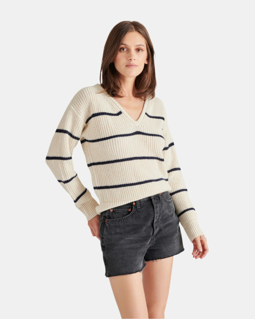 KAITLYN SWEATER IVORY MULTI - Clothing - Steve Madden Canada