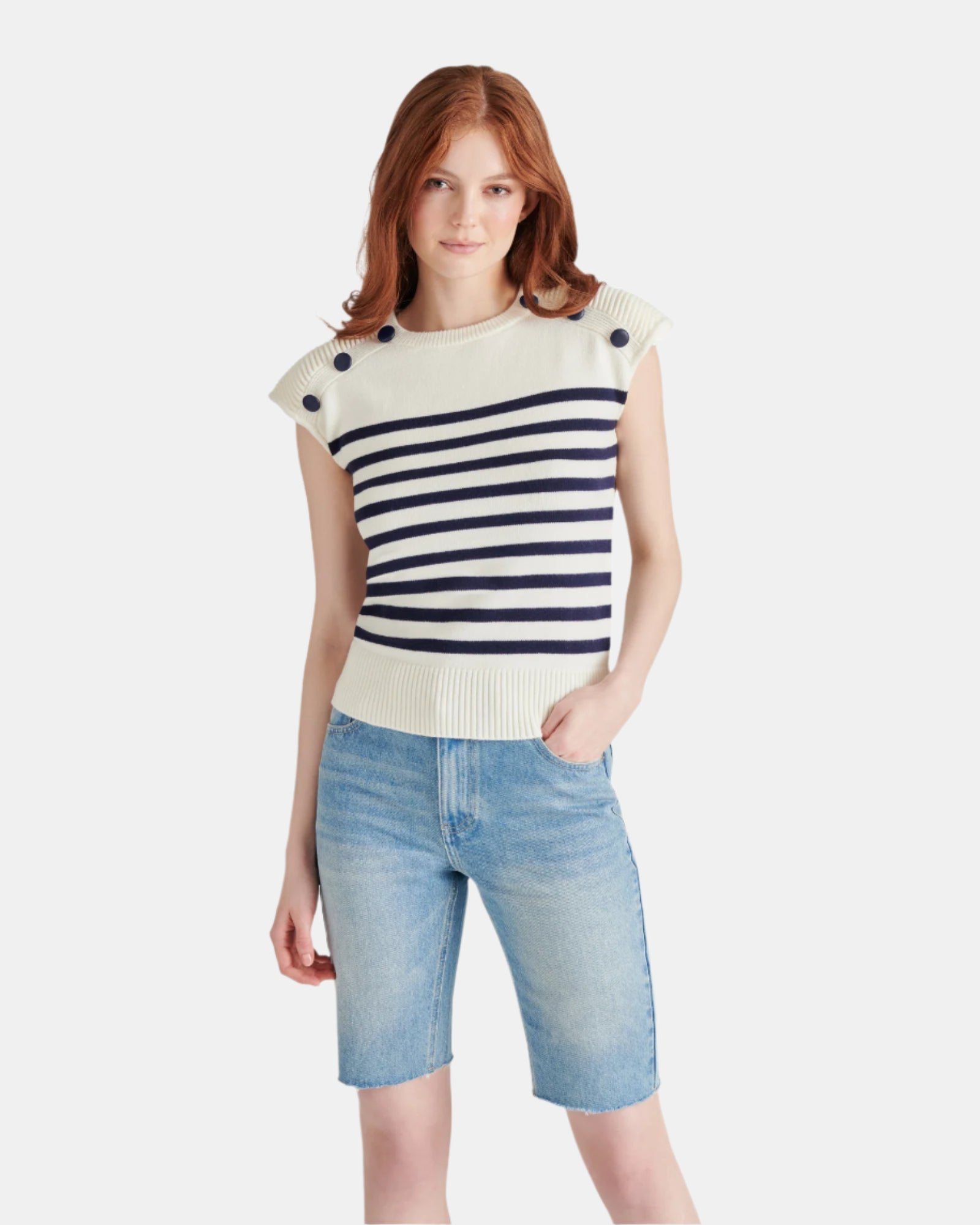 TOMAS SWEATER IVORY MULTI - Clothing - Steve Madden Canada