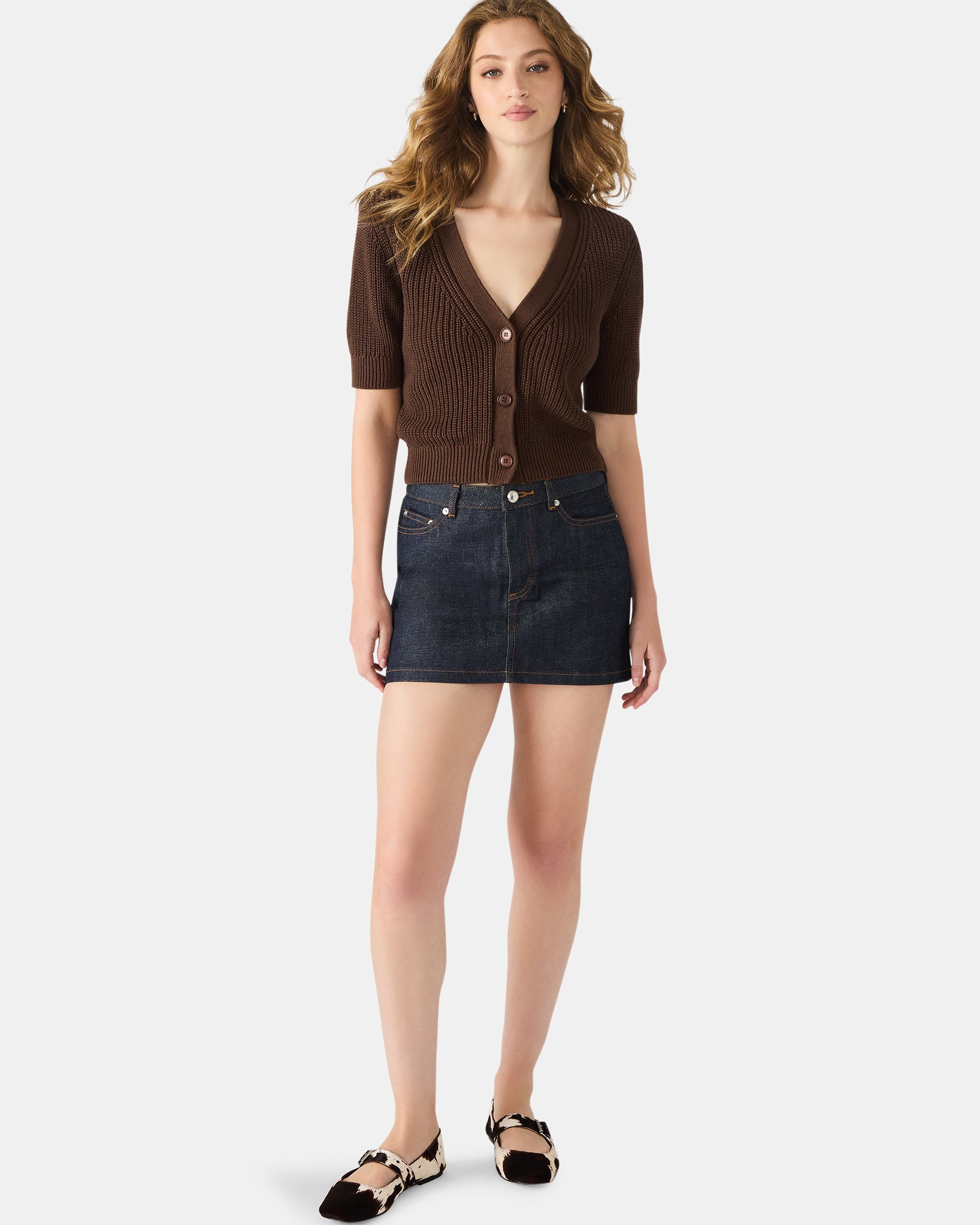 JANAE CARDIGAN BROWN - Clothing - Steve Madden Canada