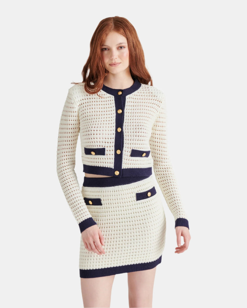 CASETTE CARDIGAN WHITE - Clothing - Steve Madden Canada