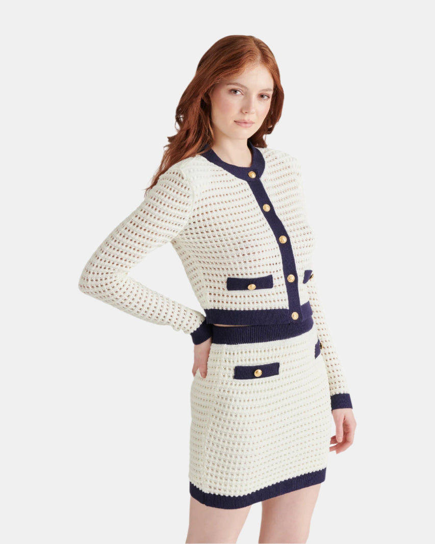 CASETTE CARDIGAN WHITE - Clothing - Steve Madden Canada