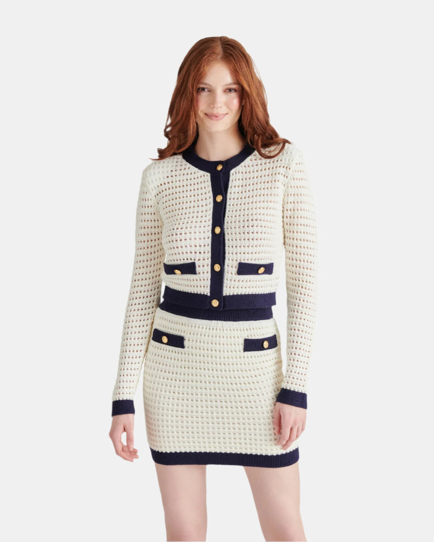 CASETTE CARDIGAN WHITE - Clothing - Steve Madden Canada
